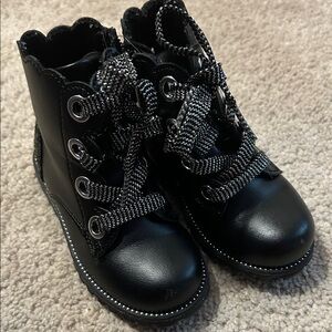 Joie Black Kids Boots with Patterned Laces
